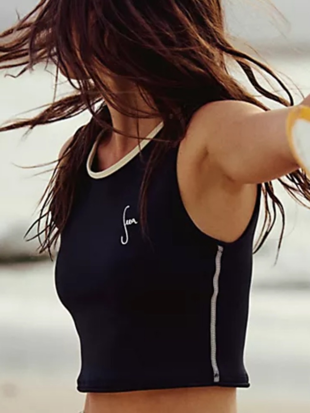 Seea x Free People Ramona Surf Tank in Black | NWT
